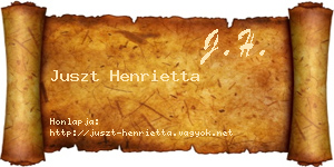 Juszt Henrietta névjegykártya